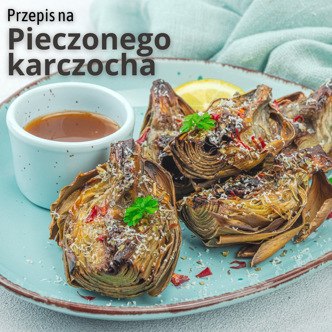 Pieczony karczoch z parmezanem i kremowym sosem pieprzowym